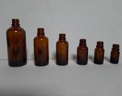 Empty Amber Glass Bottle 18MM Neck Cosmetic Container