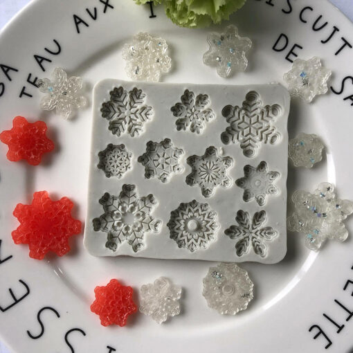 10 Cavity Snowflake Silicone Mold