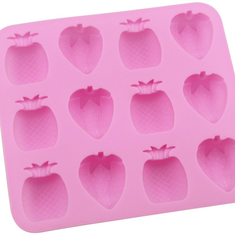 Vedini 12 strawberry pineapple silicone cake mold chocolate ice tray mold JKB-603 - Image 3