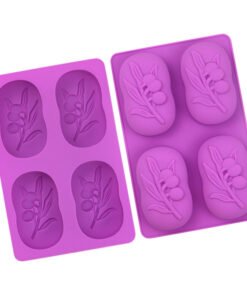 Alternative view of Vedini 4 Cavity Olive Tree Lotion Bar Bath Soap Silicone Mold (75 gm approx) JKB-612