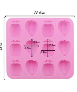 Alternative view of Vedini 12 strawberry pineapple silicone cake mold chocolate ice tray mold JKB-603