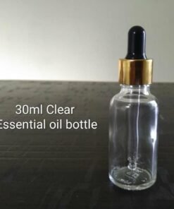 CLEAR GLASS JAR BOTTLE WITH Golden DROPPER