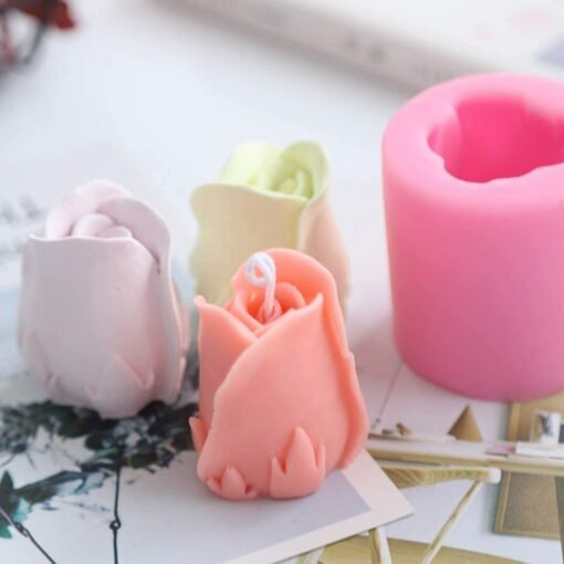 Vedini 1 Cavity 3D Rose Flower Shape Soap Mold Candle Mold Code 132 - Image 2