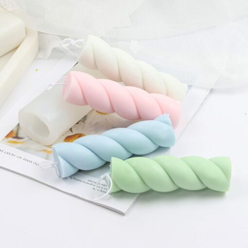 3D Twisted Thick Rope Pillar Candle Mold