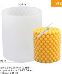 Alternative view of Vedini Pillar Shape Candle Molds | 3D Fondant Silicone Cube Bubble Geometric Ball Wax Mould Code 111