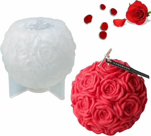 3D Rose Ball Candle Mold