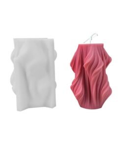 Alternative view of Vedini Irregular Wavy Spiral Cylinder Silicone Candle Mold Code 146