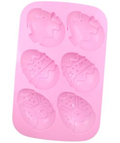 Alternative view of Vedini 6 Cavity Easter Egg Silicone Cake Mold Rabbit Shape Pudding Baking JKB-303