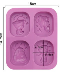Alternative view of Vedini 4 Cavity Stiff fish Handmade soap mold Cake mold JKB-305
