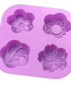 Alternative view of Vedini 4 Cavity different flowers silicone cake mold JKB-614