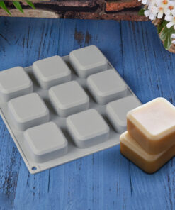 9 Cavity square soap silicone mold