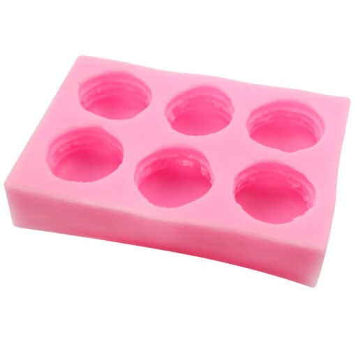 Vedini 6 Cavity 3D Macaroon Silicone Mold for Fondant, Macaron Hamburger Baking Molds, Candle Mold JKB-184 - Image 2