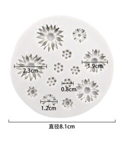 Alternative view of Vedini 13 Cavity Flower Fondant Cake Molds, Daisy Flower,Candy Silicone Molds 201