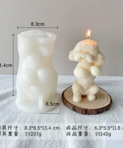 Alternative view of Vedini Cute Teddy Candle Silicone Mold-3D Teddy Candle Mold-Teddy Dog Resin Mold ( 1 Cavity ) Code 153