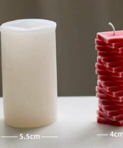 Alternative view of Vedini Rotating blocks art pillar silicone candle mold (1 Cavity ) Code 159