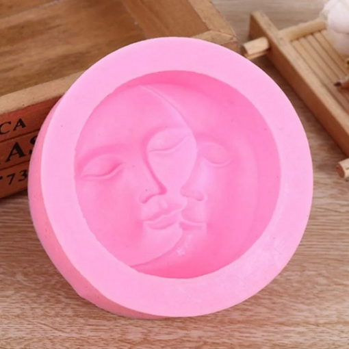Vedini 3D Sun Moon Face Soft Silicone Candle Mold Code 135 - Image 5