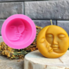 3D Sun Moon Face Soft Candle Mold