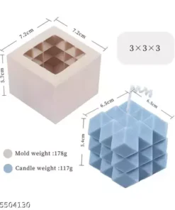Alternative view of Vedini 3D 3 Layer Candle Mold, Geometric Cube Silicone Mold for Candle Making, Silicone Candle Mold Code 114