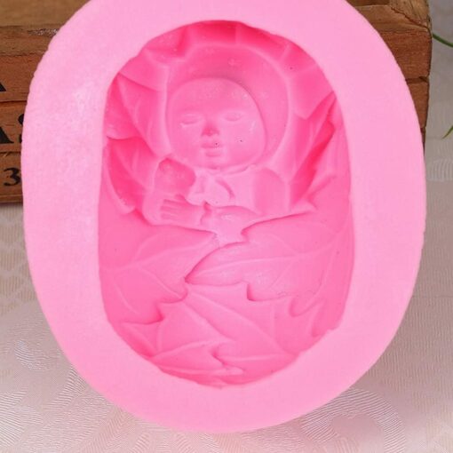 Sleeping Baby with Bear Shape Soaps Mold