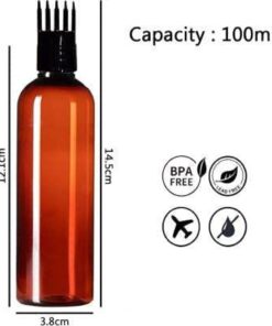 Comb Cap Amber Bottle
