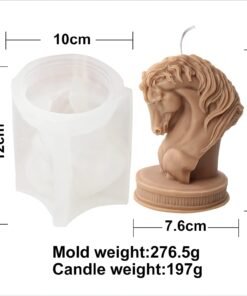 Alternative view of Vedini 3D Horse Head Statue Candle Silicone Mold Bust Riding Sculpture Art Figurine Animal Poney Candle Mould JKB- 168