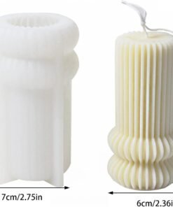 Alternative view of Vedini Striped Cylinder Candle Mold | 3d Cylinder Candle Mold Stripe Silicone Molds JKB-175