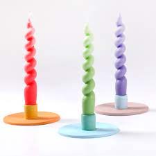 Alternative view of Vedini Without Stand Spiral Taper Candle Silicone Mold Candle Making Supplies for Home Decoration Rotating Twisted Pillar Candle Mold Table Candles Jkb- 170