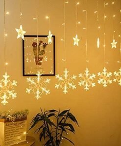 Alternative view of Vedini Snowflakes LED Curtain Lights for Christmas, Diwali, Wedding, Window, Festive, 2.5 m, (Pack of 1) Warm White Light, Diwali Lights , Lights for Diwali jkb-1023