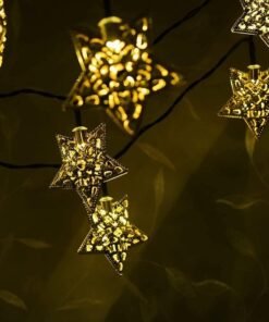 Alternative view of Vedini Golden Metal Star Decorative String 10 Led Lights for Diwali Home Hanging Bedroom Birthday Party Decoration JKB 1011