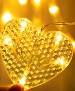Alternative view of Vedini Love Heart Led Light Curtain String Lights With 8 Flashing Modes For Diwali Home Decoration (6+6 Hearts,138 Led) ,2.5 meters jkb-1019