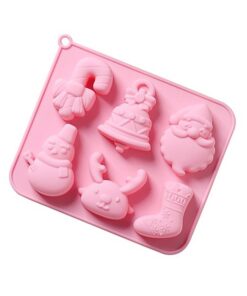 2 Pcs 6 Cavity Christmas Tree Silicone Mold Cake Baking Mold Chocolate  Candy Handmade Soap Ice Cube Biscuit Molds