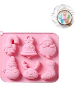 Alternative view of Christmas Silicone Mold Festival Multipurpose Snowman Mould Xmas Multipurpose Kitchen Multipurpose Party Multipurpose Pink JKB-727