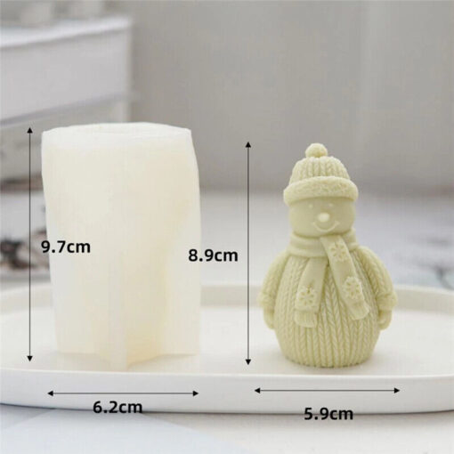 Christmas Snowman Candle Moulds Soft Scented Candle Mold Wax Snowman