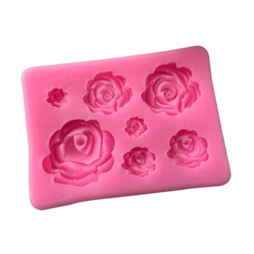Vedini 7 Cavity Rose Flowers silicone mold Cake Chocolate Mold wedding Cake Decorating Tools Fondant JKB-714 - Image 3