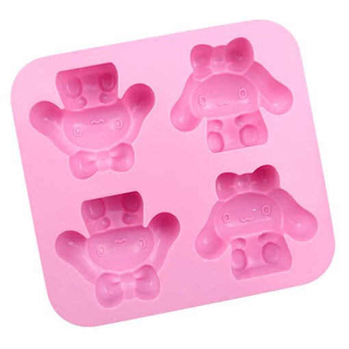 Vedini 4 Cavity Magnolia dog system dumpling character cute silicone cake mold JKB-724 - Image 4