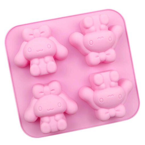 Vedini 4 Cavity Magnolia dog system dumpling character cute silicone cake mold JKB-724 - Image 5