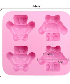 Alternative view of Vedini 4 Cavity Magnolia dog system dumpling character cute silicone cake mold JKB-724