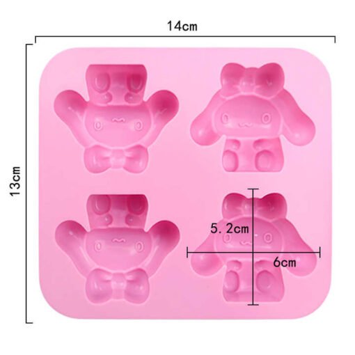 Vedini 4 Cavity Magnolia dog system dumpling character cute silicone cake mold JKB-724 - Image 2
