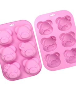 Alternative view of Vedini 6 Cavity Different Face Bear Shape Silicone Cake Mold Candle Molds Soap Mold JKB-705