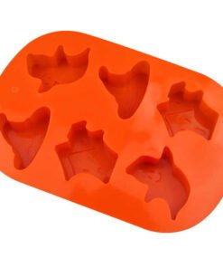 Alternative view of Vedini 6 Cavity hat and ghost shape Halloween system silicone cake mold JKB-723