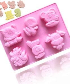 Alternative view of Vedini 6 Cavity mouse cattle rabbit shape carton silicone cake mold JKB-721