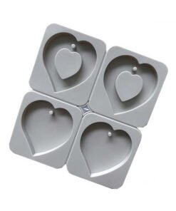 Alternative view of Vedini 4 Cavity heart shape candle soap resin silicone Hanging And Wax Tablet Mold JKB-711