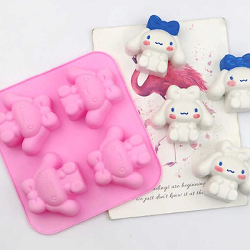Vedini 4 Cavity Magnolia dog system dumpling character cute silicone cake mold JKB-724 - Image 6