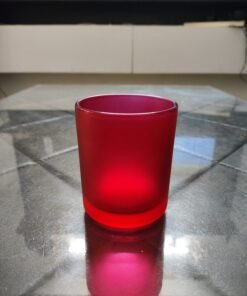 Red Color Frosted Glass Jars