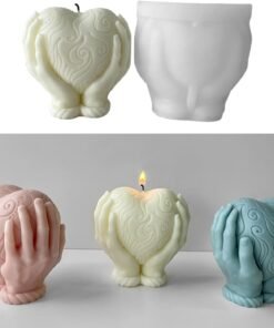 Alternative view of Vedini Holding Heart Candle Silicone Mold Cake Chocolate Fondant Mould DIY Epoxy Resin Mould Jewelry Making Home Decorations JKB397M