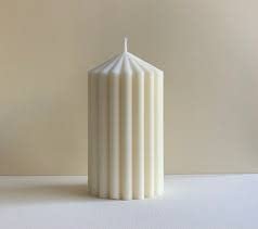 Alternative view of Vedini Pillar Crinkle Silicone Candle Mold, Cylindrical Shaped, Simple Lines DIY Craft for Home Decoration wcm-114