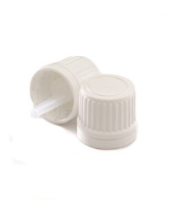 Vedini 18mm Singl Seal Cap and Clear Inner Lid for Euro Dropper - White Cap, 100 pcs