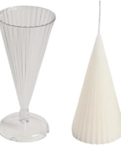 Alternative view of Vedini Acrylic Striped Conical Candle Mold WCM-515