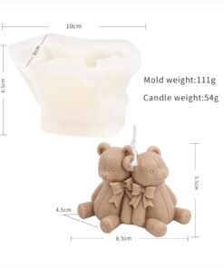 Alternative view of Vedini Teddy Couple Bow Candle Mold WCM-430