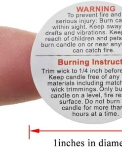 Alternative view of Vedini Candle Warning Stickers I White Circular Safety Sticker I Waterproof, Easy to Peel I Round/Sheet Label for Candle Making DIY Candle Jars (1 Inch) cws-002 (appox 105pc)